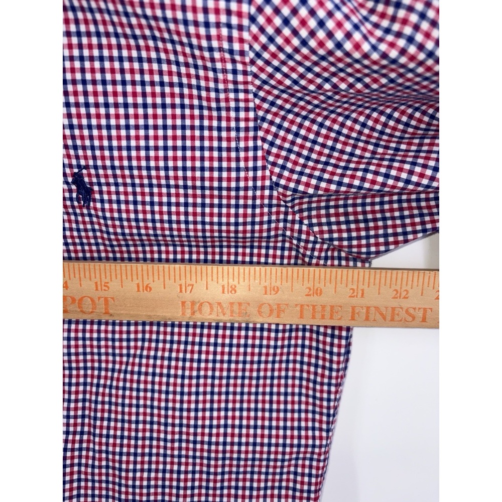 Polo Ralph Lauren Men's Small Red Blue Plaid Check Button Down Lightweight - Picture 3 of 6